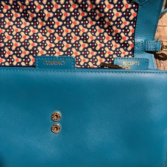 Tory Burch crossbody/clutch dustbag included turquoise handbag - Picture 10 of 11